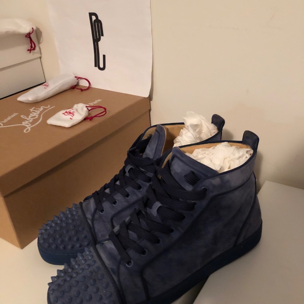 Christian Louboutin Lou Spikes Orlato Flat Sneakers - Picture 2 of 13